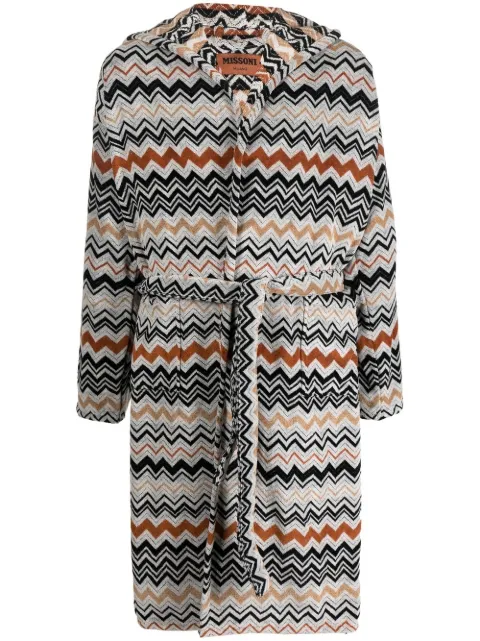 Missoni Home zigzag-pattern bathrobe White 1B3AC99708