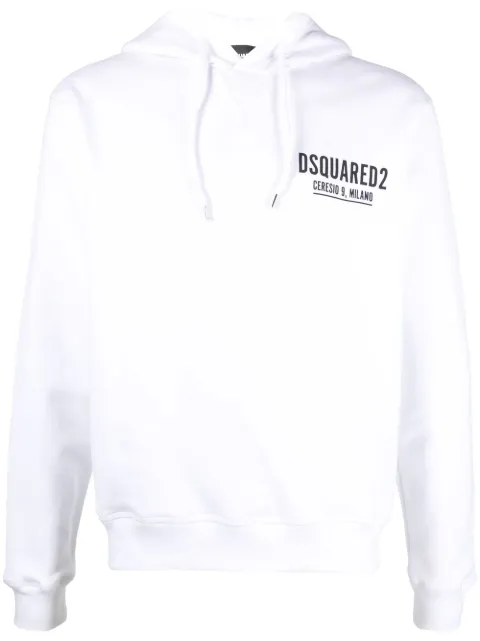 DSQUARED2 logo-print cotton hoodie White S71GU0451S25516