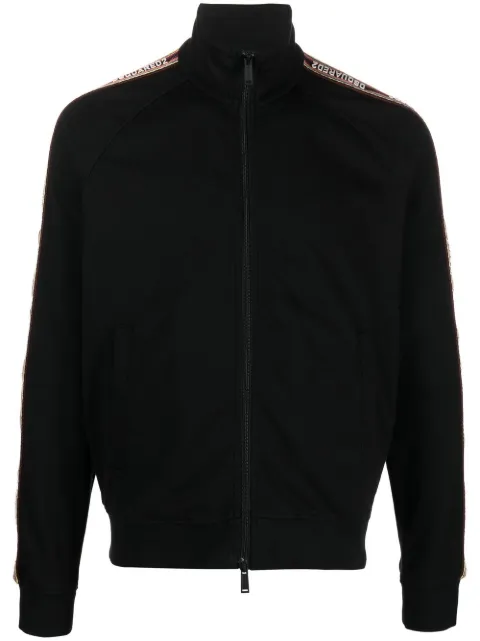 DSQUARED2 embroidered-logo zip-up sweatshirt Black S74HG0128S25561