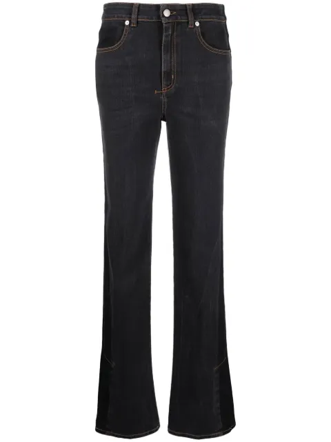 Alexander McQueen logo-patch bootcut jeans Black 687113QMABZ