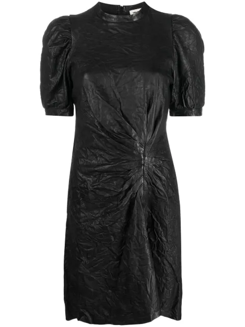 Zadig&Voltaire short-sleeved leather dress Black RWDR00022