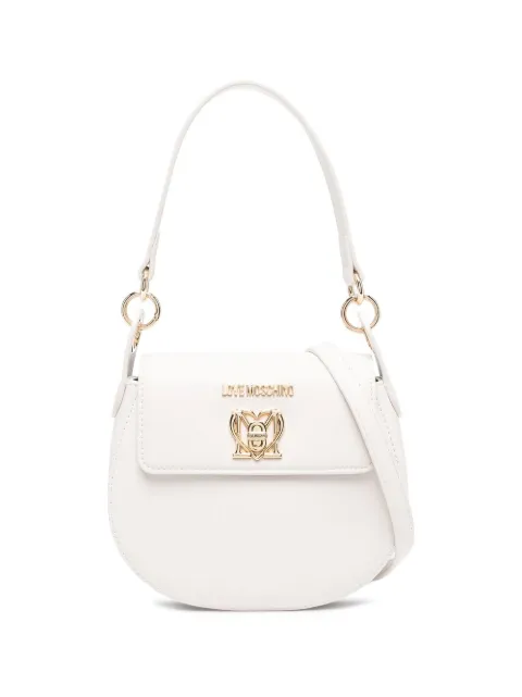 Love Moschino mini logo-plaque shoulder bag White JC4396PP0FKO0