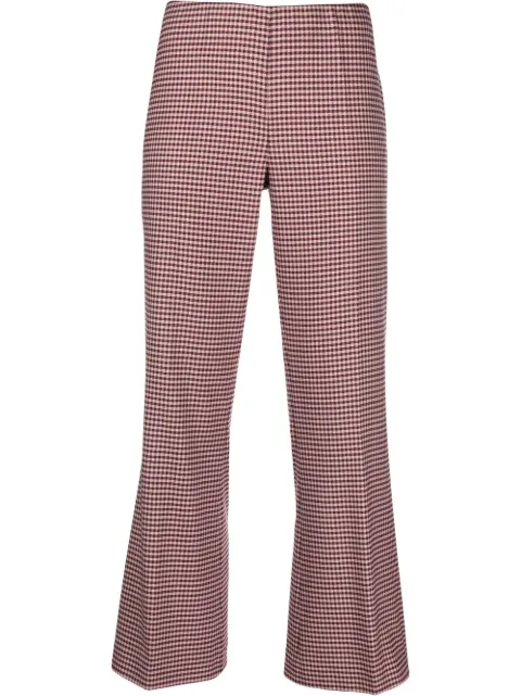 P.A.R.O.S.H. houndstooth flared trousers Red LIONED231089