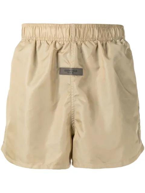 FEAR OF GOD ESSENTIALS logo-patch track shorts Neutrals 160BT212023F