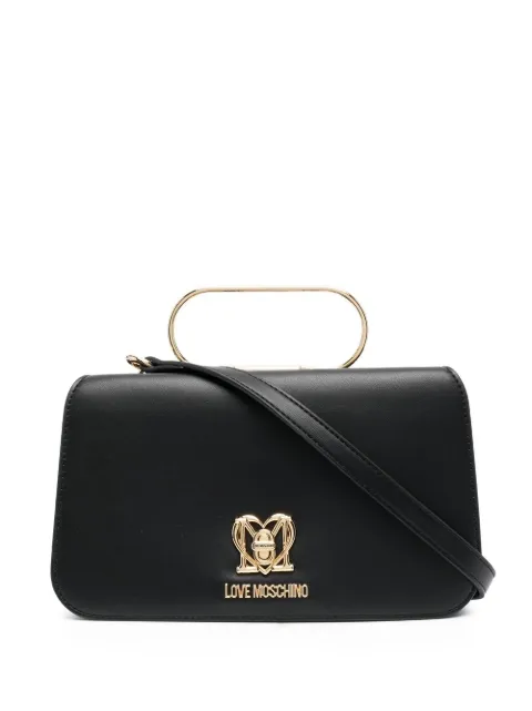 Love Moschino logo-plaque cutch bag Black JC4390PP0FKO0