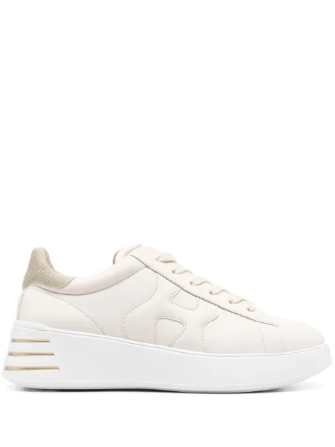 Hogan Rebal glitter-detail leather sneakers Neutrals HXW5640DN61RCB
