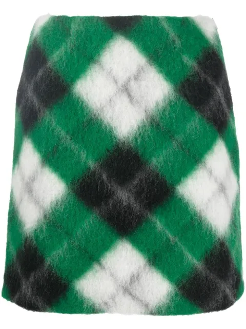 Opening Ceremony check-print mini skirt Green YWCC010F22FAB0025800