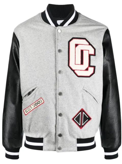 Opening Ceremony logo-embroidered varsity jacket Grey YMEH008F22FAB0010510