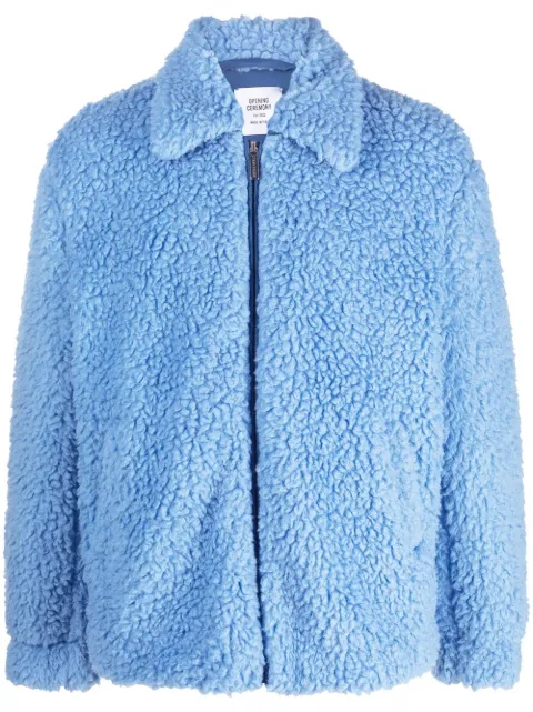 Opening Ceremony faux-shearling jacket Blue YMEA007F22FAB0014040