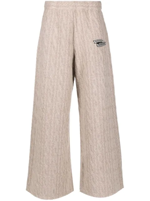 Opening Ceremony logo-embroidered cable-knit trousers Neutrals YWHG003F22JER0016101
