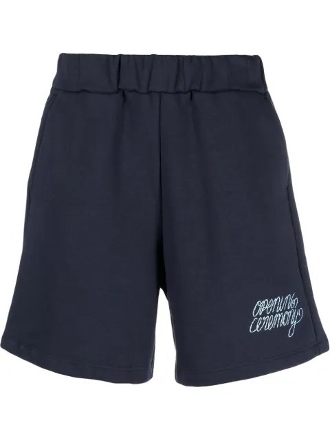 Opening Ceremony embroidered-logo track pants Blue YMCI001F22FLE0024640