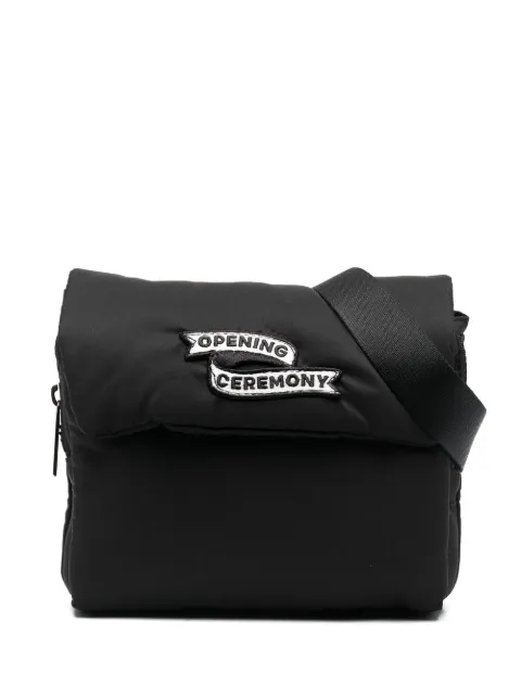 Opening Ceremony Flag logo-patch camera bag Black YMNQ004F22FAB0011001