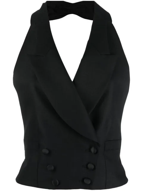 Maison Margiela halterneck double-breasted waistcoat Black SI1FB0002S49892