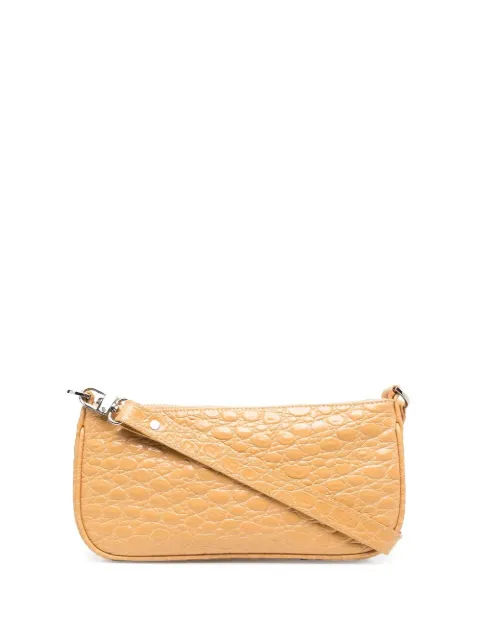 BY FAR Rachel crocodile-print shoulder bag Neutrals 22PFRCLSBISCCEMED0BIS26