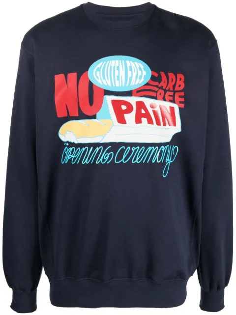 Opening Ceremony slogan-print crew-neck sweatshirt Blue YMBA003F22FLE0034640