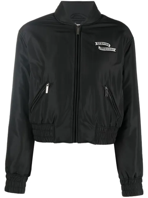 Opening Ceremony logo-patch bomber jacket Black YWEH007F22FAB0021001