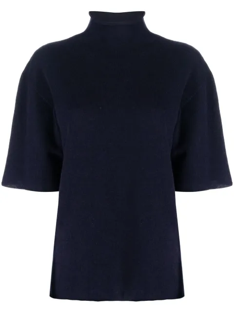 Jil Sander short-sleeved roll-neck knitted top Blue J40GP0001J13204