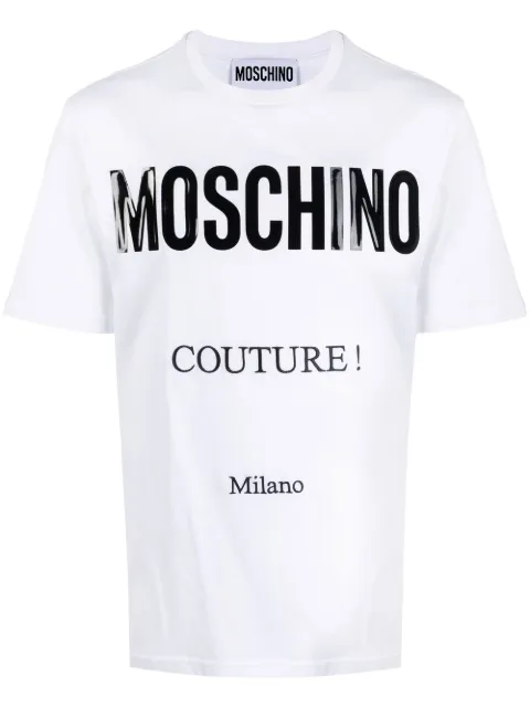 Moschino logo-print organic cotton T-shirt White A07215241
