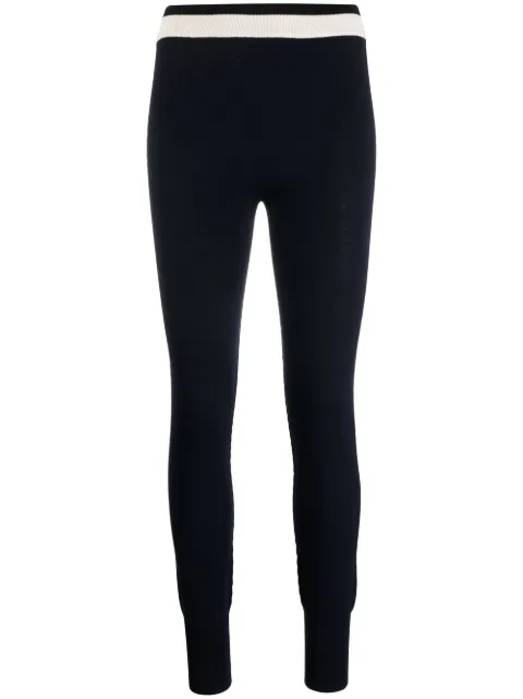 Jil Sander contrast-stripe knitted leggings Blue J40KA0020J14520
