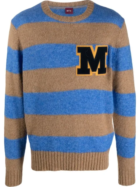 Manuel Ritz striped crew-neck jumper Blue 3332M527223829