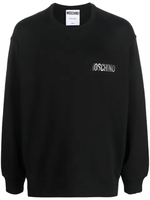 Moschino logo-print organic cotton sweatshirt Black A17095228