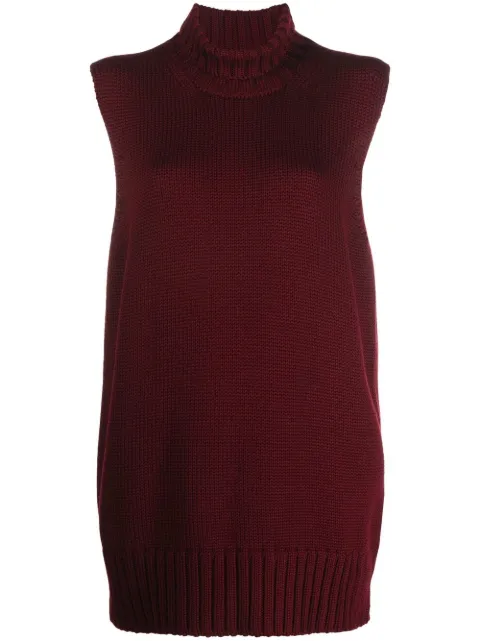 Jil Sander knitted high-neck vest Red J02GP0005J14534