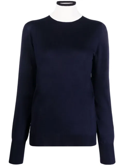 Jil Sander contrast-neck long-sleeved jumper Blue J40GP0016J14520