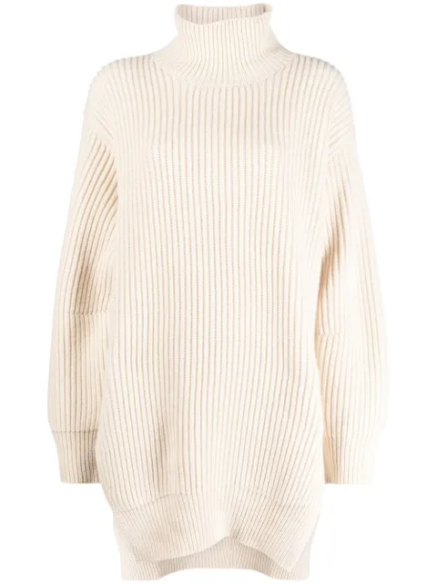 Jil Sander roll-neck ribbed-knit jumper Neutrals J02GP0002J14505