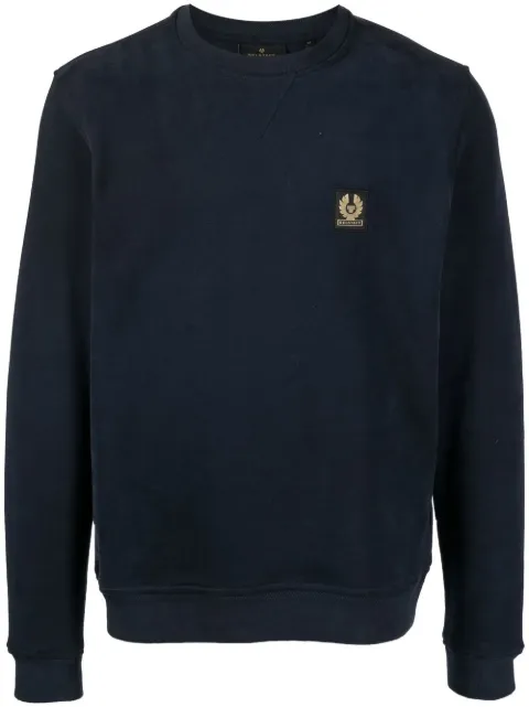 Belstaff logo-patch cotton sweatshirt Blue 100049