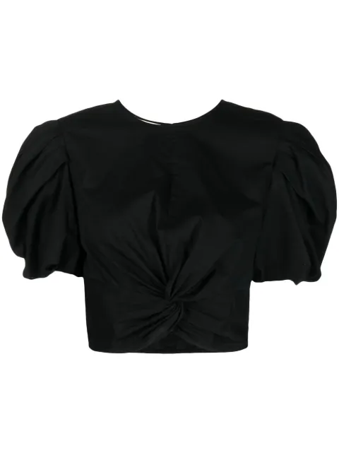 Vince cropped knot T-shirt Black V859112700