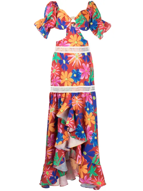 PatBO Aster Off-Shoulder Maxi Dress Multicolour VEL21629US