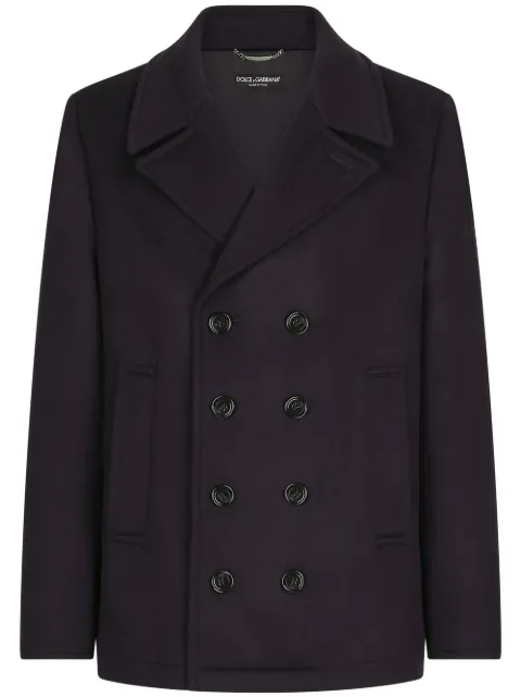 Dolce & Gabbana double-breasted cashmere peacoat Blue G008OTFU2D1