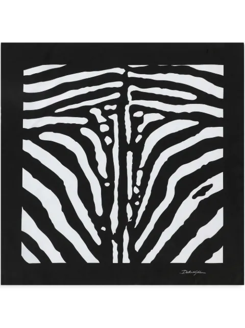 Dolce & Gabbana zebra-print twill scarf Black FN093RGDAOU