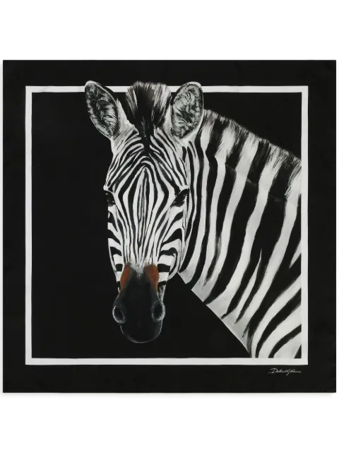 Dolce & Gabbana zebra-print twill scarf Black FN092RGDAOU