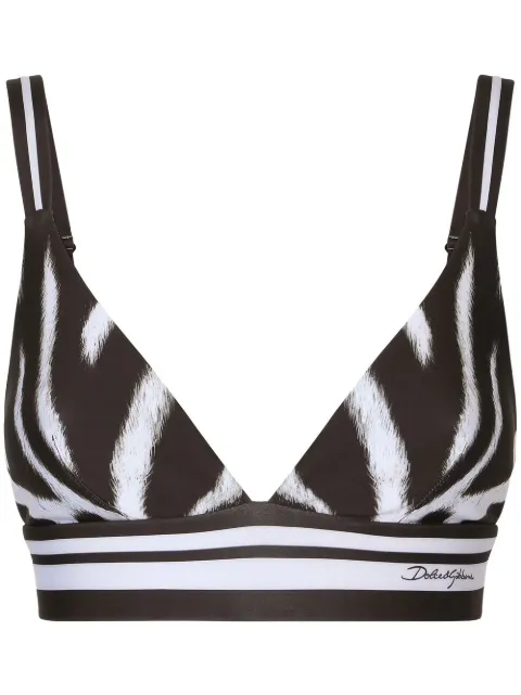 Dolce & Gabbana zebra-print cropped top Black F756CTFPGA0