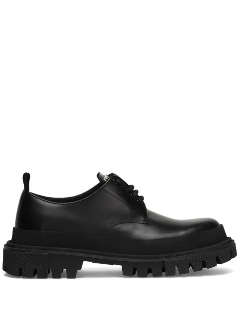 Dolce & Gabbana logo-plaque detail Derby shoes Black CS2057AD410