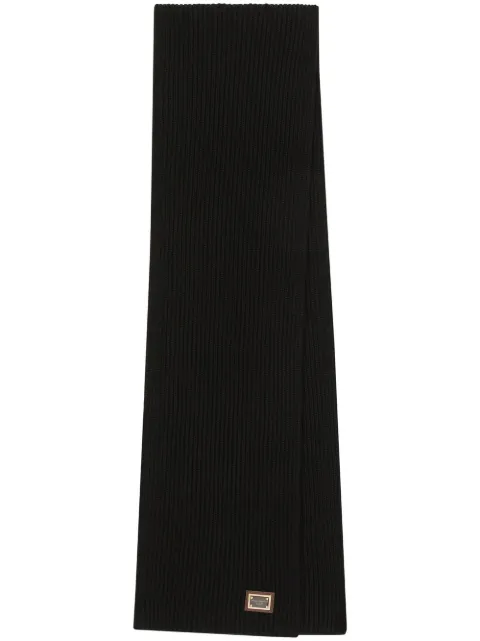 Dolce & Gabbana logo-tag cashmere scarf Black GXK64TJAWK0