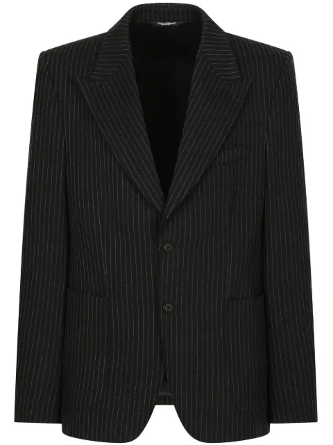 Dolce & Gabbana pinstriped single-breasted blazer Black G2RA6TGF156