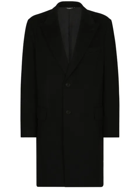 Dolce & Gabbana Deconstructed single-breasted wool coat Black G033ETFU20O