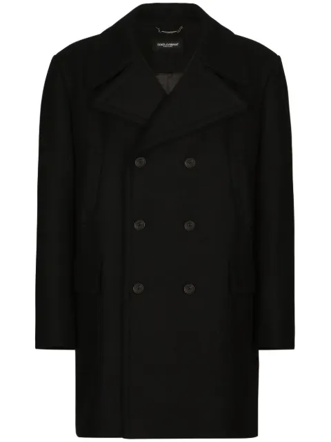 Dolce & Gabbana double-breasted wool pea coat Black G002ETGF177