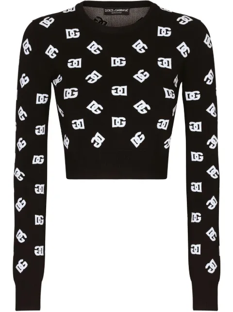 Dolce & Gabbana DG-logo jacquard sweater Black FXI12TJAIK3