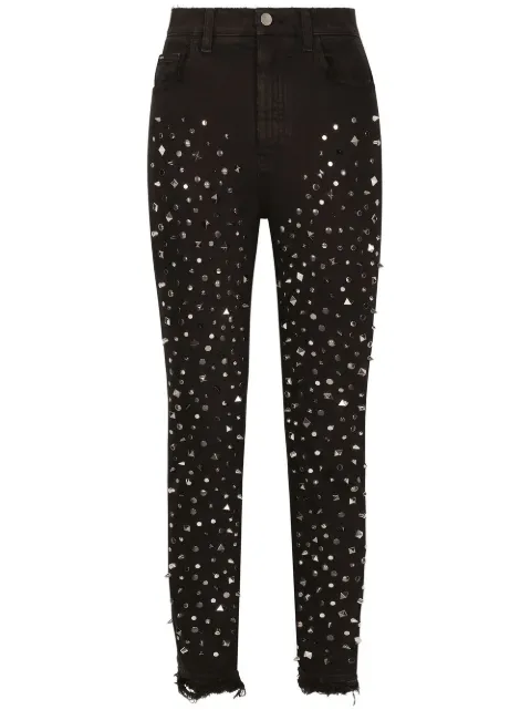 Dolce & Gabbana Audrey studded skinny jeans Black FTBXHZG8GK8