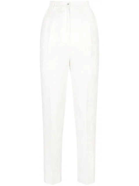 Dolce & Gabbana floral-brocade tailored trousers White FTAM2THJMB8