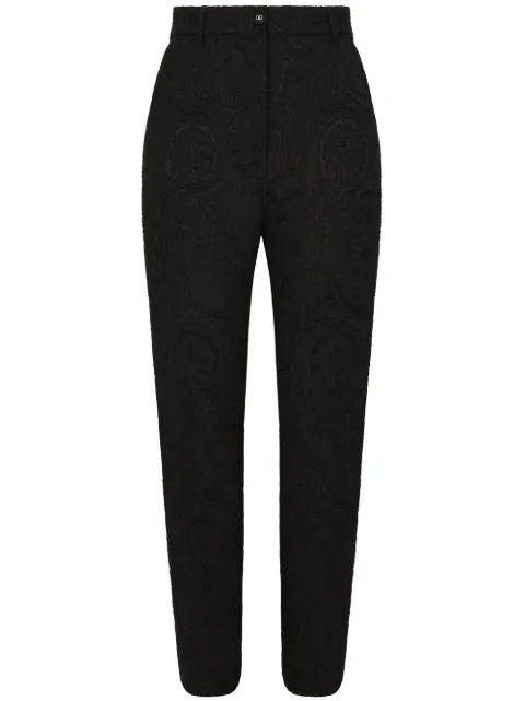 Dolce & Gabbana high-waisted jacquard trousers Black FTAM2TFJUBL