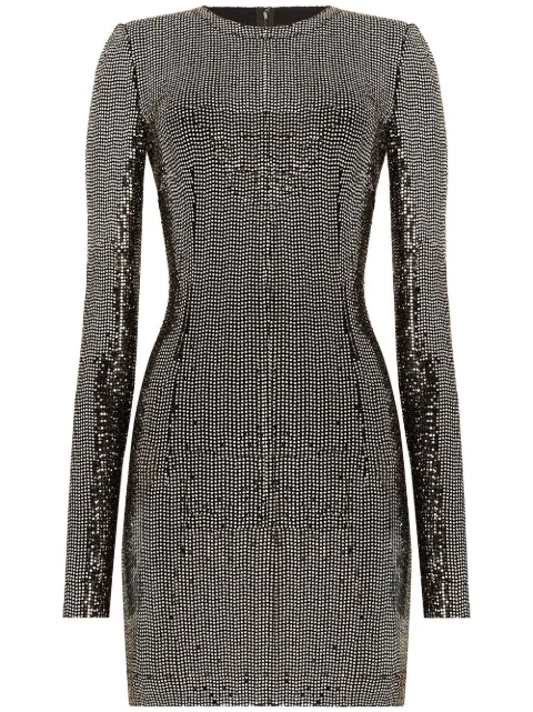 Dolce & Gabbana sequin-embellished long-sleeve mini dress Silver F6R6LTFUGOI