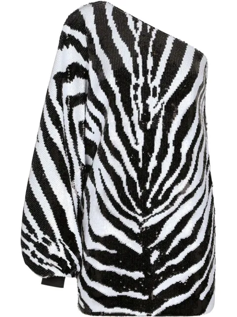 Dolce & Gabbana zebra-print sequin-embellished mini dress Black F6AJDTFLSGH