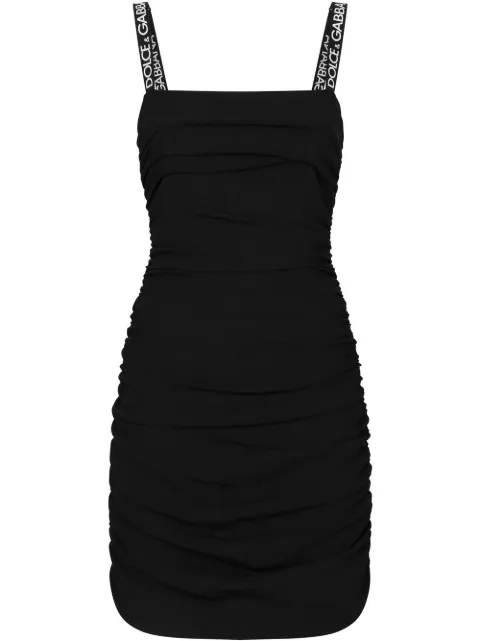 Dolce & Gabbana draped-detail sleeveless mini dress Black F6AFETFUIAH