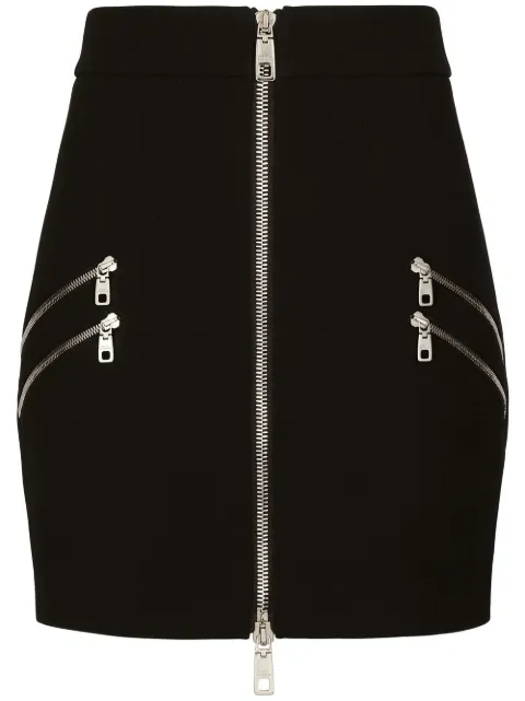 Dolce & Gabbana zip detail mini skirt Black F4CGZTGDA3I