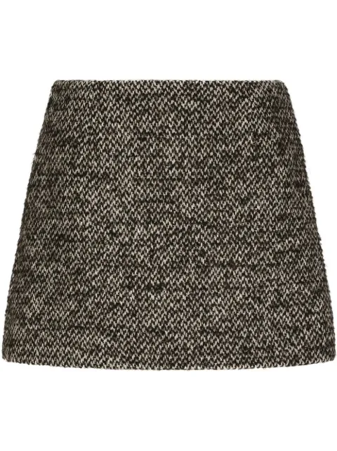 Dolce & Gabbana speckled tweed miniskirt Brown F4CE8TFMMHC