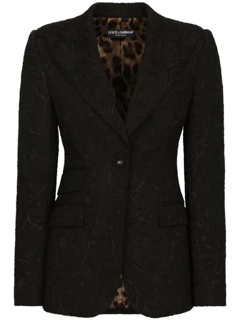 Dolce & Gabbana Turlington jacquard single-breasted blazer Black F29DOTFJUBL